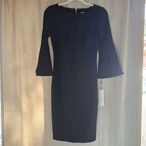 Calvin Klein Women's Black Bell Sleeve Dress Size 2 NWT